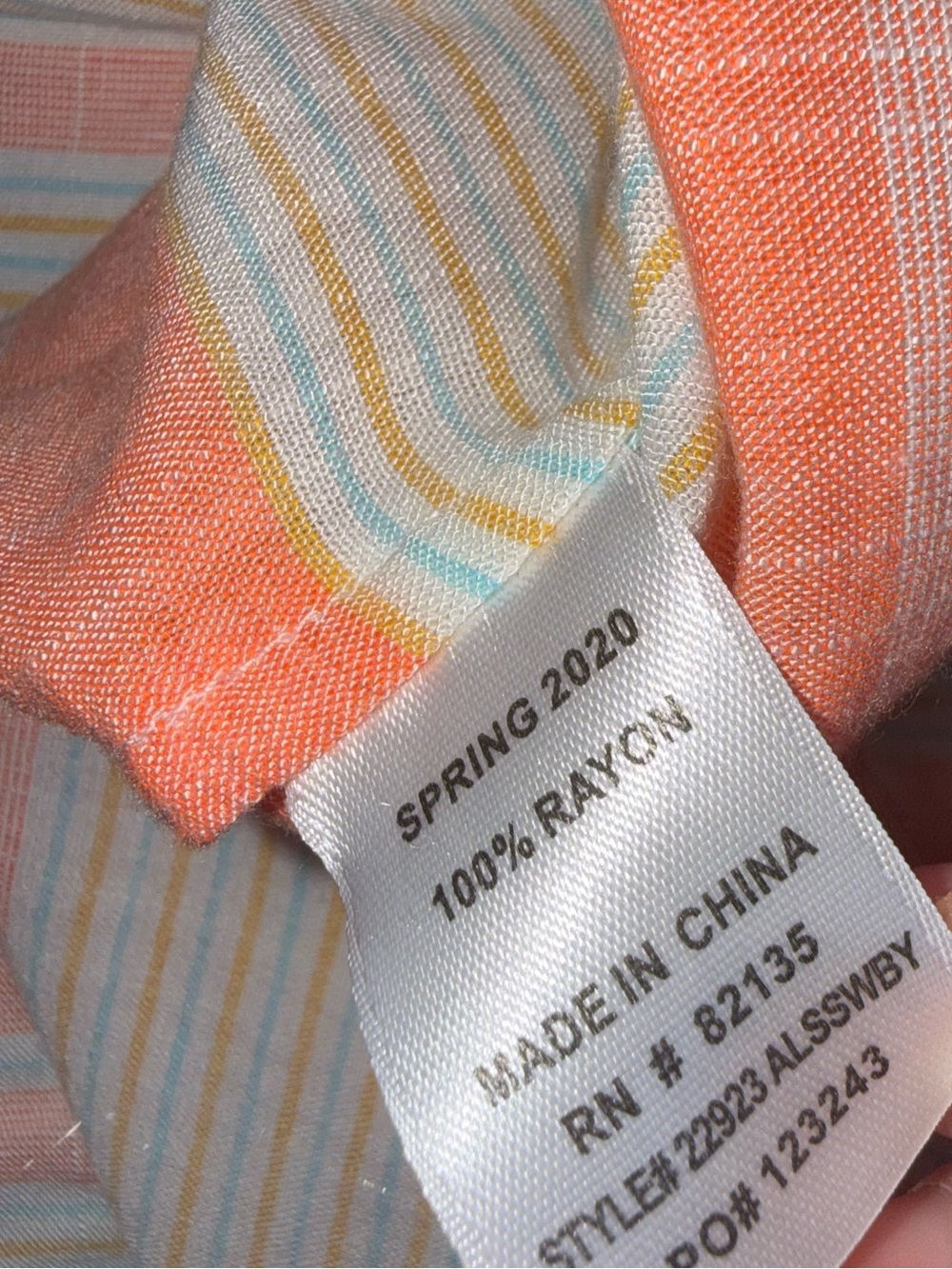 Fresh produce button down Shirt Medium Coral 100% Rayon Coastal Casual - Picture 10 of 12